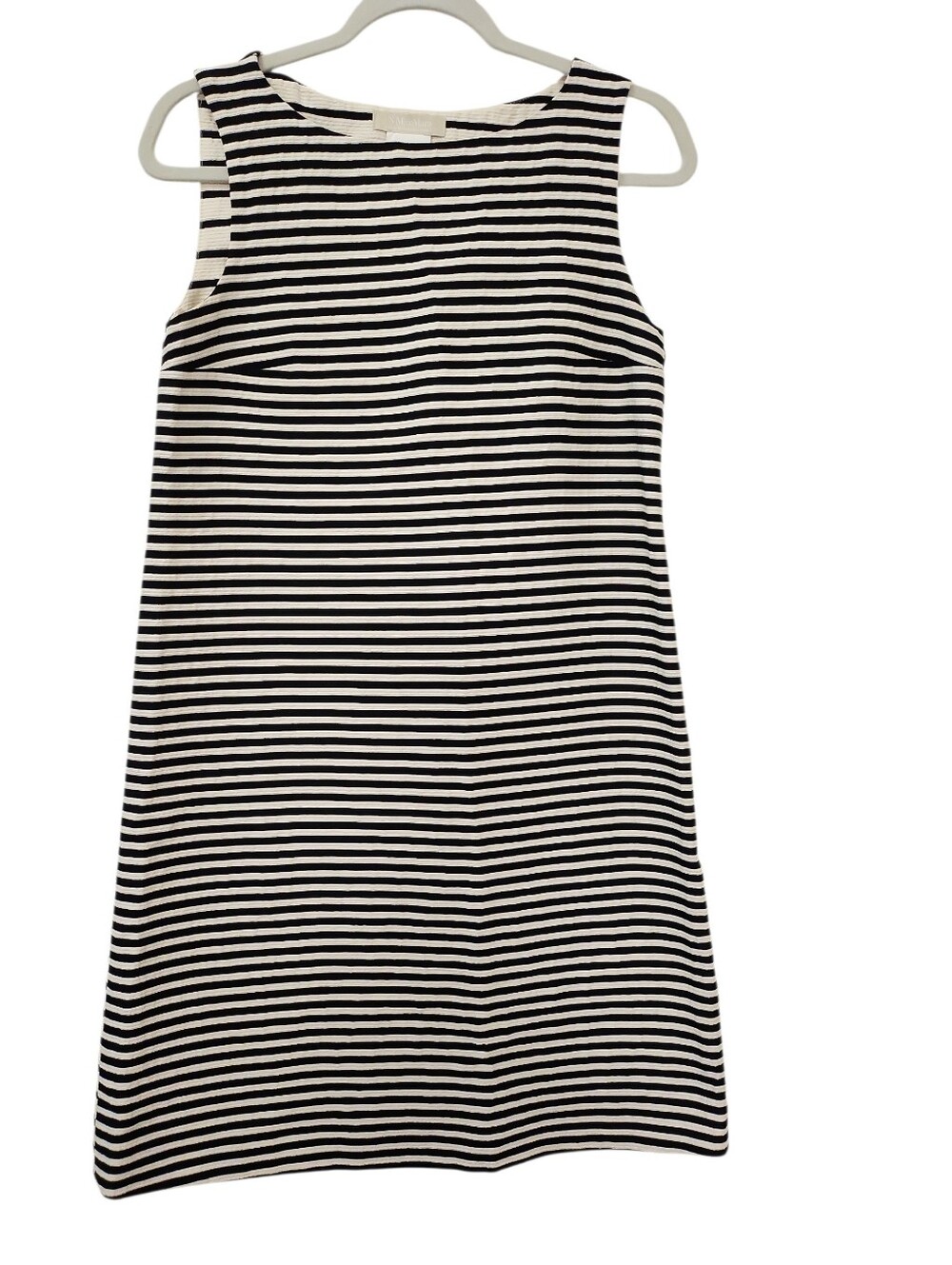 MaxMara Black & White Striped Sleeveless Mini Dress Size 4
